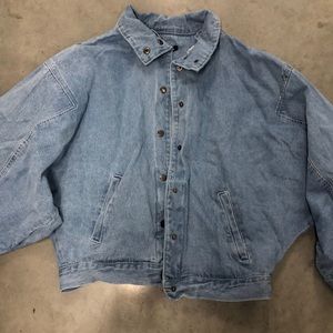 Denim puffy sleeve jacket